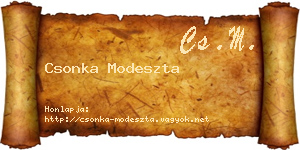 Csonka Modeszta névjegykártya